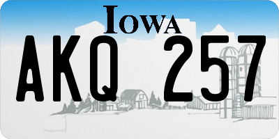 IA license plate AKQ257