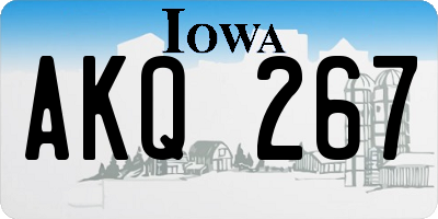IA license plate AKQ267