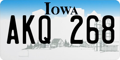 IA license plate AKQ268