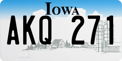 IA license plate AKQ271