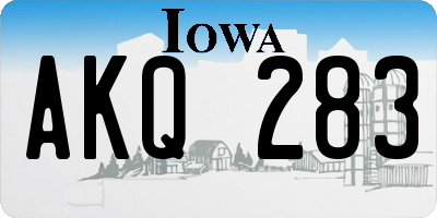 IA license plate AKQ283