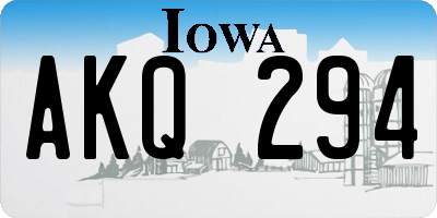 IA license plate AKQ294