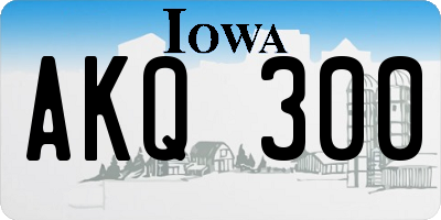 IA license plate AKQ300