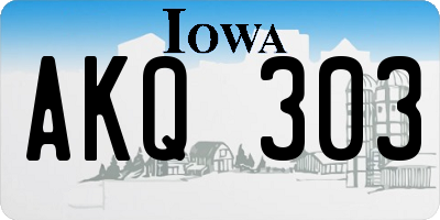 IA license plate AKQ303