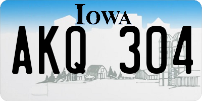 IA license plate AKQ304