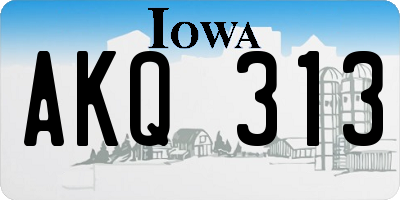 IA license plate AKQ313
