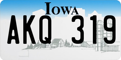 IA license plate AKQ319