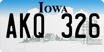 IA license plate AKQ326