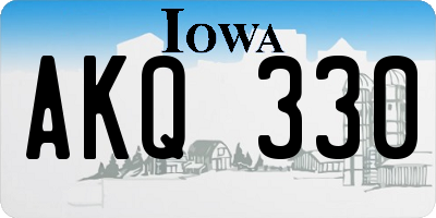 IA license plate AKQ330