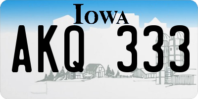 IA license plate AKQ333