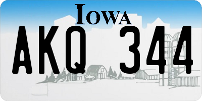 IA license plate AKQ344