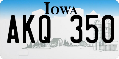 IA license plate AKQ350