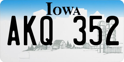 IA license plate AKQ352