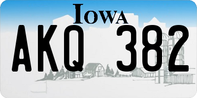 IA license plate AKQ382