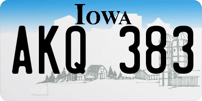 IA license plate AKQ383