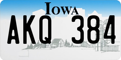 IA license plate AKQ384