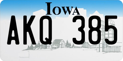IA license plate AKQ385