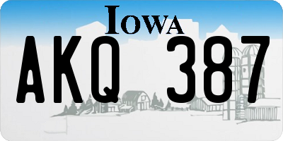 IA license plate AKQ387
