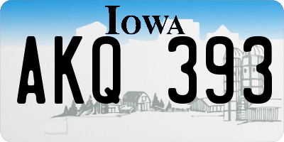 IA license plate AKQ393