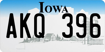 IA license plate AKQ396