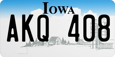 IA license plate AKQ408