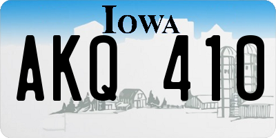 IA license plate AKQ410