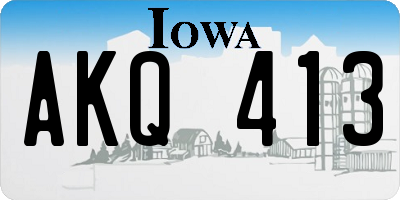 IA license plate AKQ413