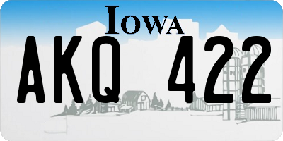 IA license plate AKQ422