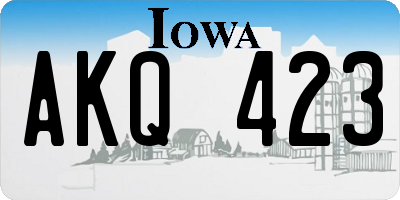 IA license plate AKQ423