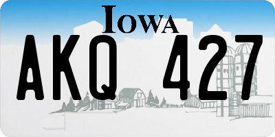 IA license plate AKQ427