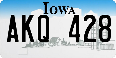 IA license plate AKQ428