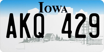 IA license plate AKQ429