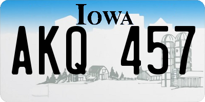 IA license plate AKQ457