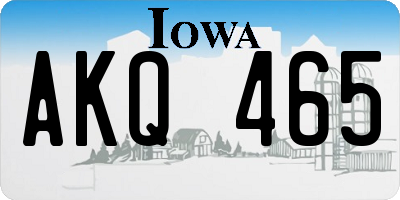 IA license plate AKQ465