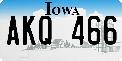 IA license plate AKQ466