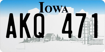IA license plate AKQ471