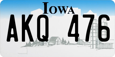 IA license plate AKQ476