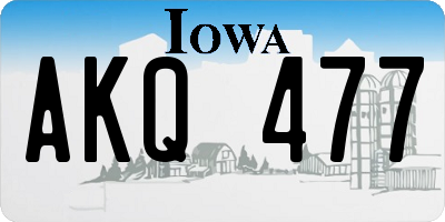 IA license plate AKQ477