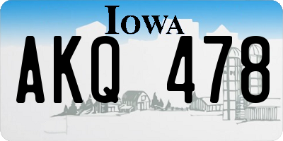 IA license plate AKQ478