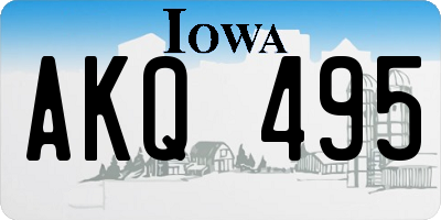 IA license plate AKQ495