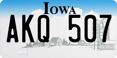 IA license plate AKQ507