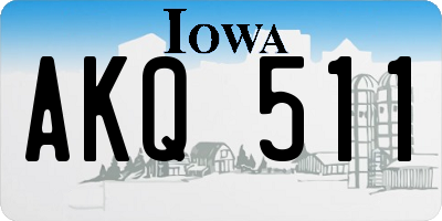 IA license plate AKQ511