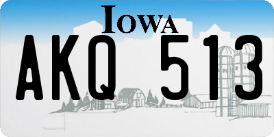 IA license plate AKQ513