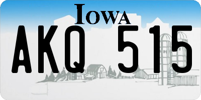 IA license plate AKQ515