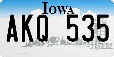 IA license plate AKQ535