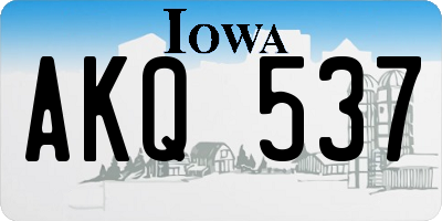 IA license plate AKQ537