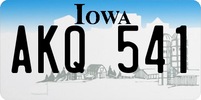 IA license plate AKQ541