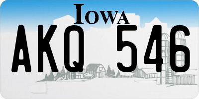 IA license plate AKQ546