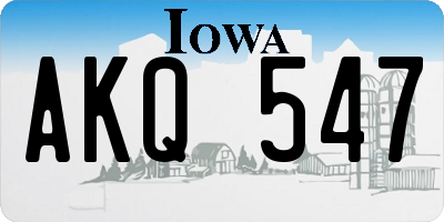 IA license plate AKQ547