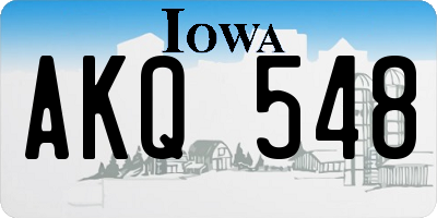 IA license plate AKQ548